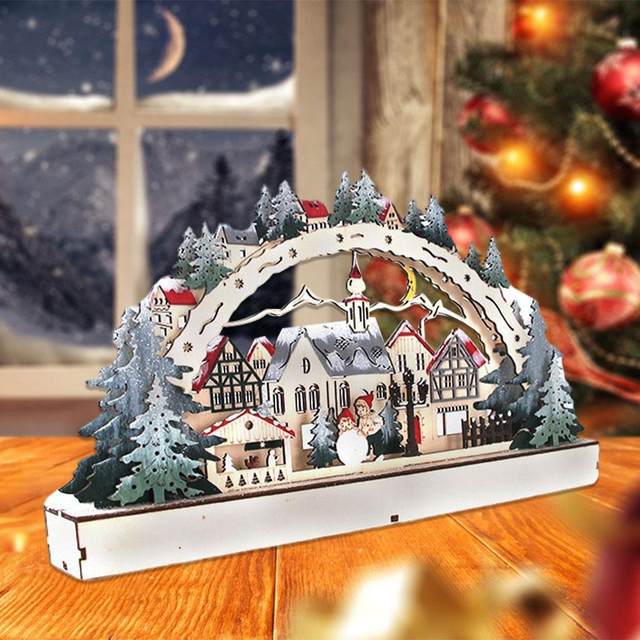 Wooden Christmas Scene, Christmas Village, Christmas Tree