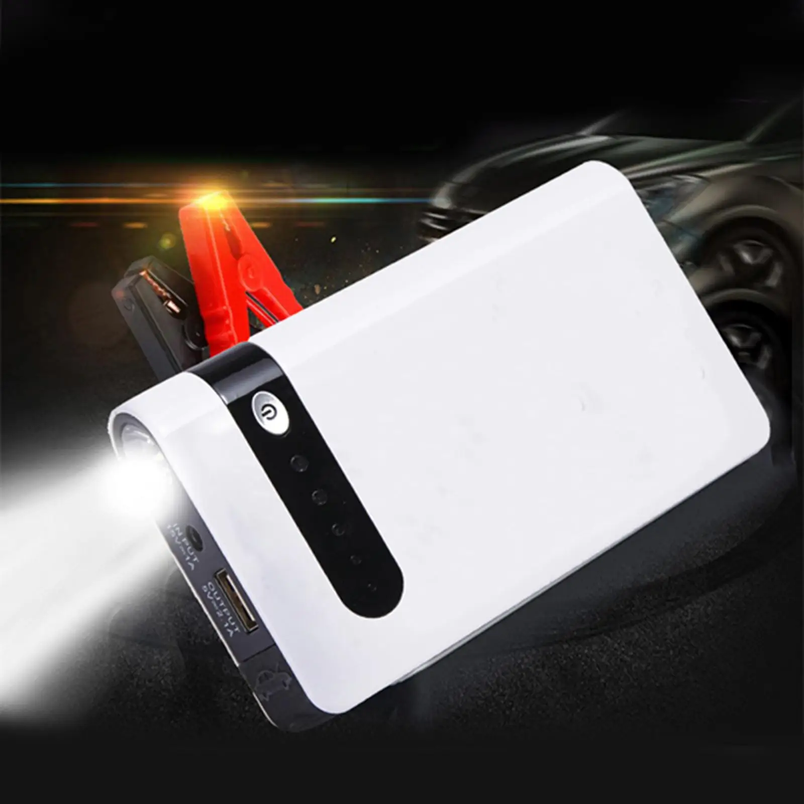 Starter 12V LED Display Auto Battery Booster 8000mAh Emergency Start Power Flashlight Mobile Phone Laptop Charger US