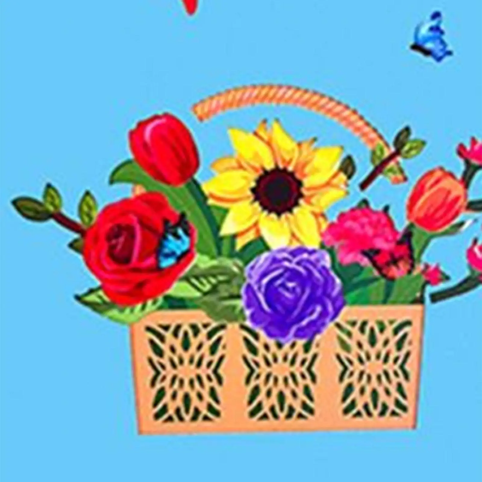 Flower Basket Pop up Card 3D Flower Card Pop up Flower Card for Thanksgiving