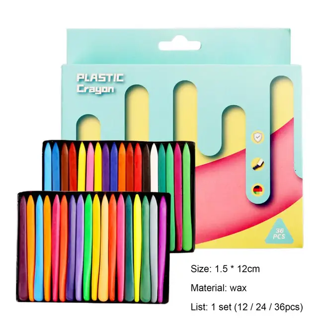 12 pcs/set Fashion 12 Colors Triangular Crayons Safe Non-toxic