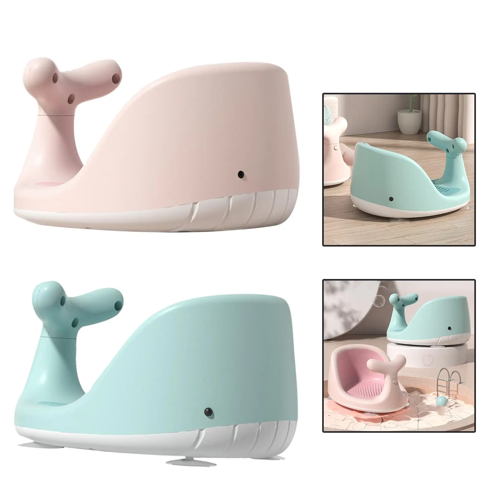 Non Slip Baby Suction Cup Bath Seat Breathable Hole seat pads for 6-18 Months