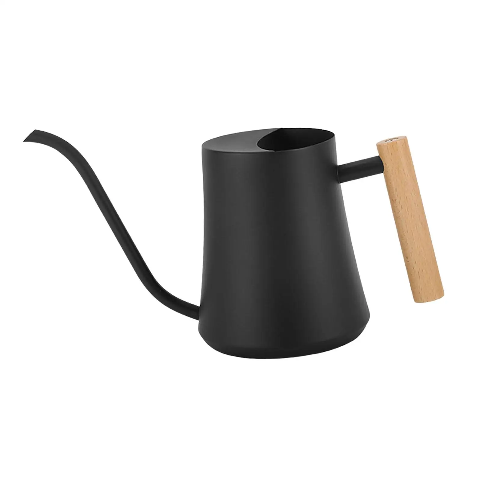 Stainless Steel Watering Can 1 L Wooden Handle with Long Spout Decorative Multipurpose Watering Pot for Indoor Office Outdoor