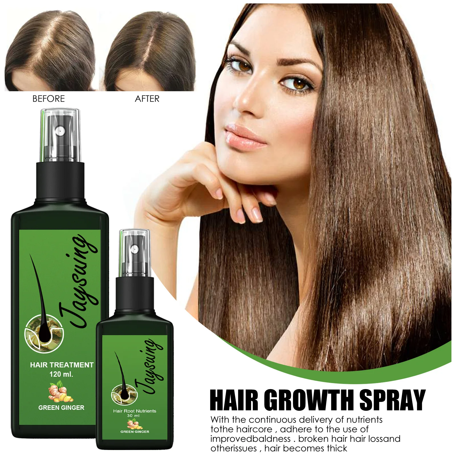 Спрей для роста волос, эффективный питательный жидкий спрей для роста  корней и густых волос, против выпадения волос, имбирь, восстанавливающий  массаж кожи головы | AliExpress