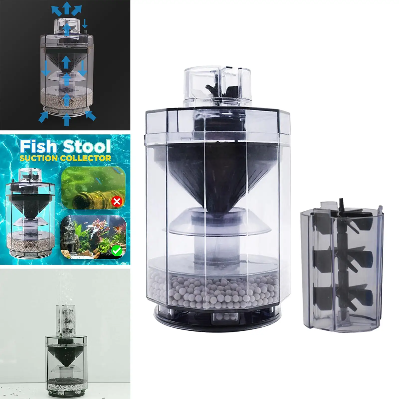 Aquarium Fish Stool Suction Collector Vacuum Cleaner  Remover 