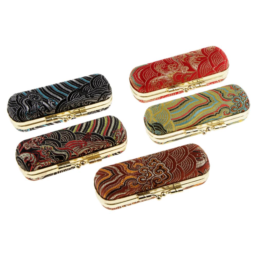 travel Embroidered Brocade  Case Lip Jewelry Holder Box