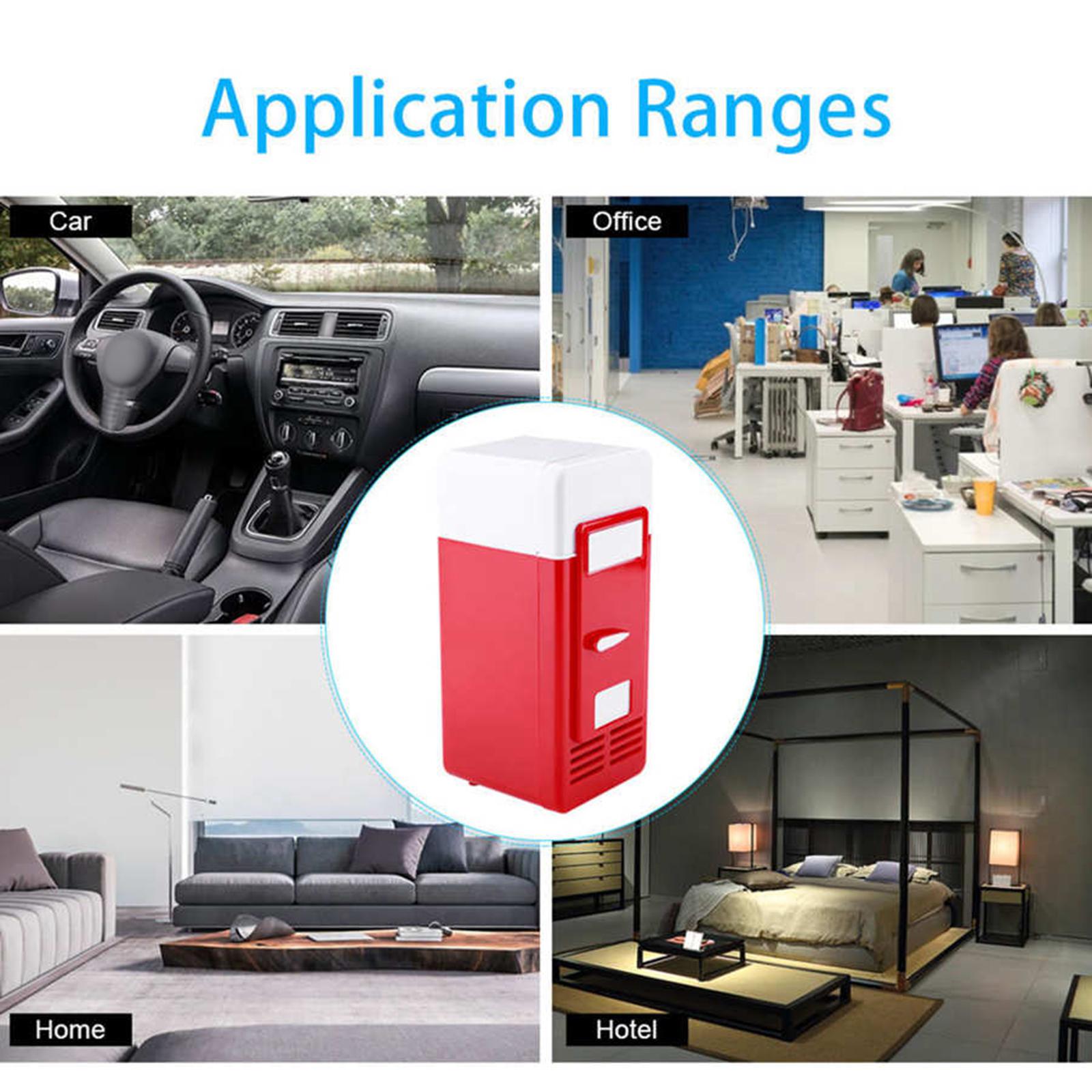 USB Mini Car Refrigerator Compact Fridge Bar Cooler Portable Warmer Heater Accessories for 1 Can Dorm Desktop Beverage Can Home