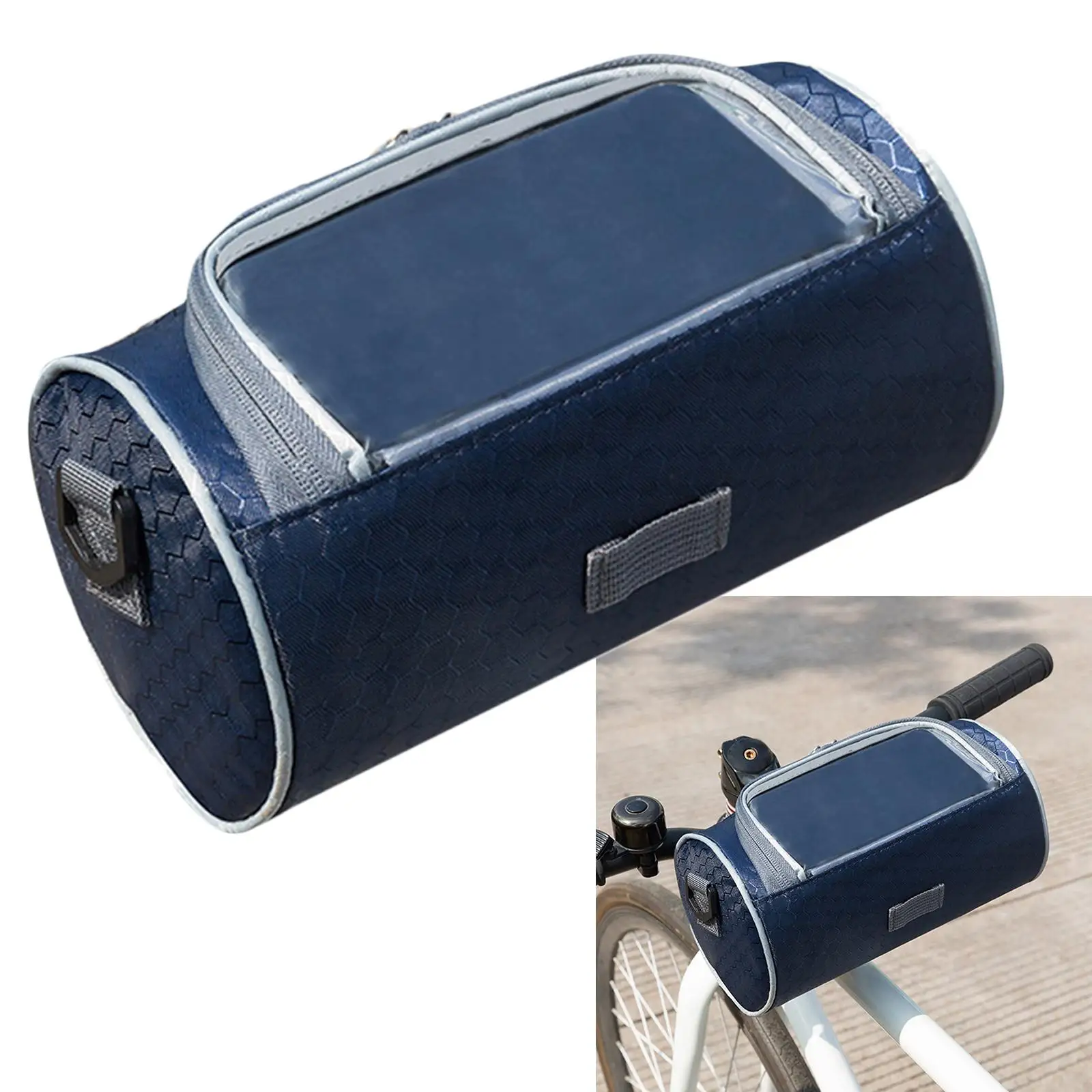 Bike Handlebar Bag, Waterproof  Mount , Storage Bag with Removable Shoulder Strap, with Transparent Pouch
