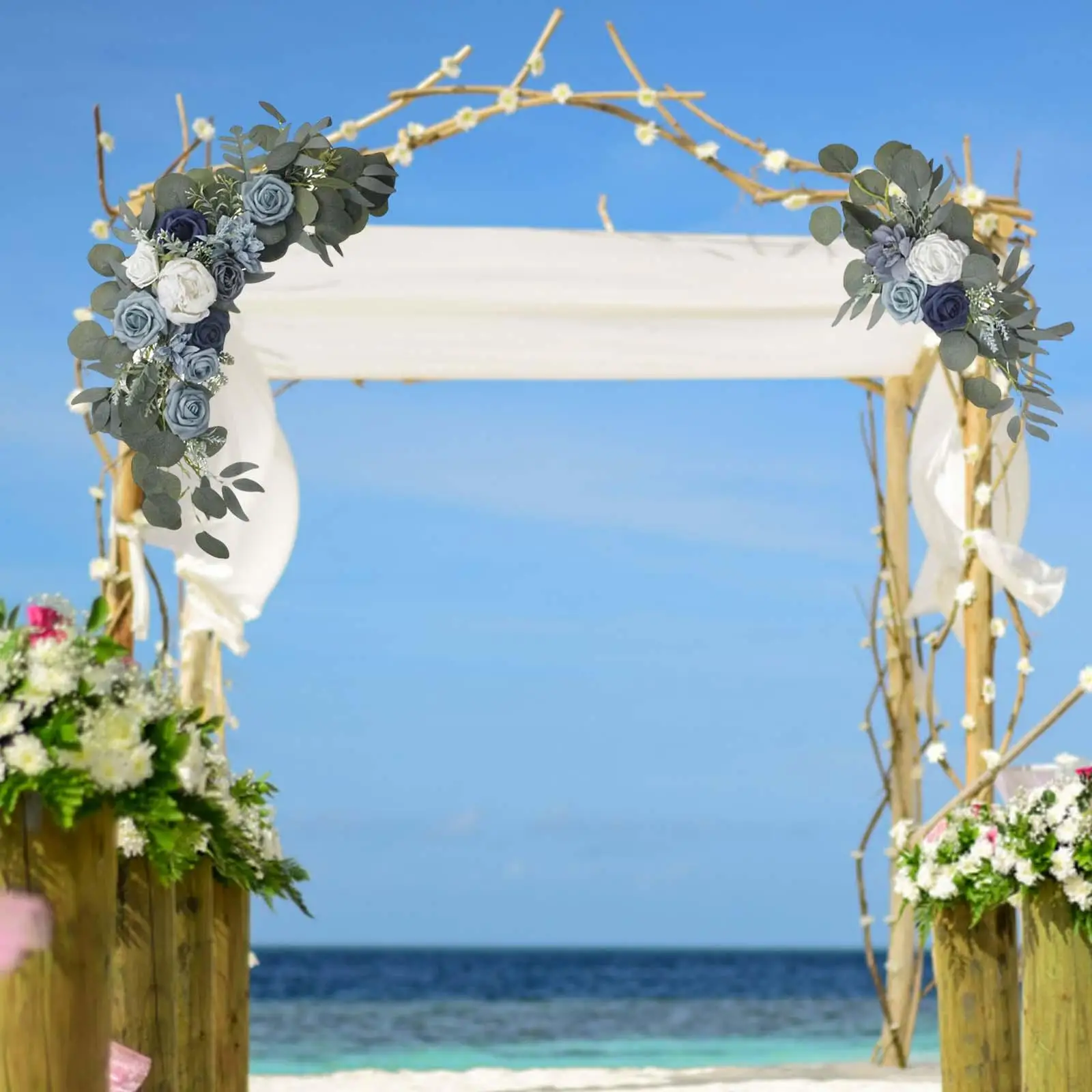 2x Hanging artificial flowers Swag Garland for Wedding Backdrop Reception