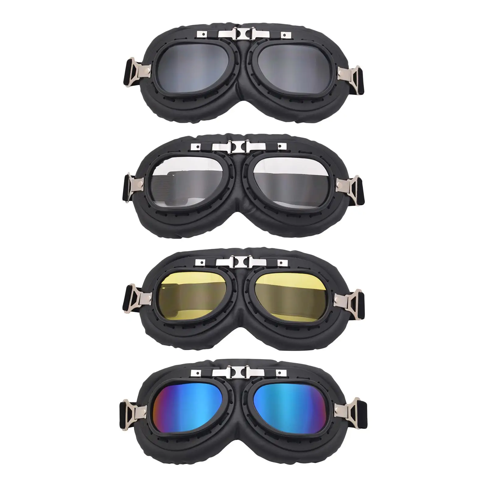 2Pcs Motorcycle Goggles Anti Scratch Dust Proof for Touring Riding ATV