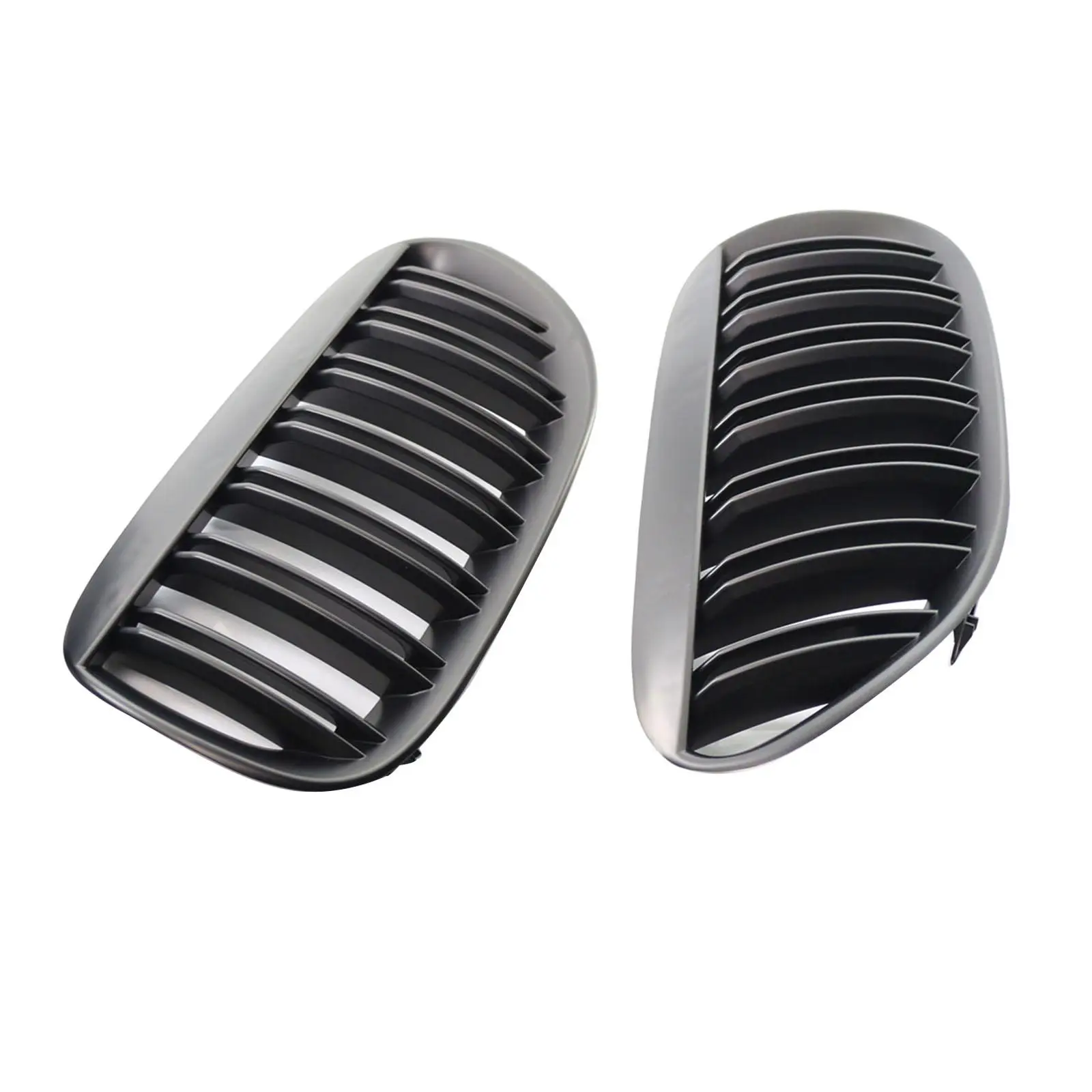 2Pcs Gloss Black Double Line Front Grille Grill for E63 Professional