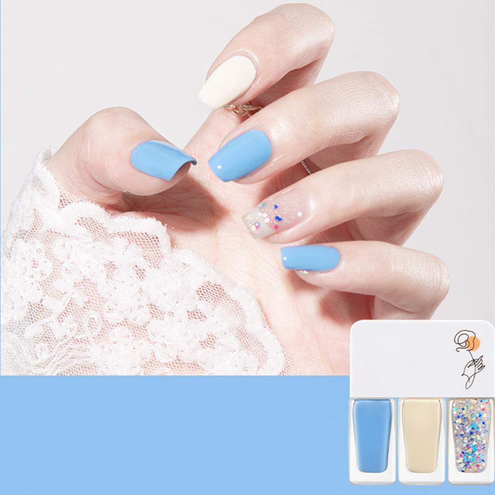 3Pcs/Set Water-Based Gel Nail Polish Set - 12g, Quick-Dry, DIY 3-in-1 Nail Art