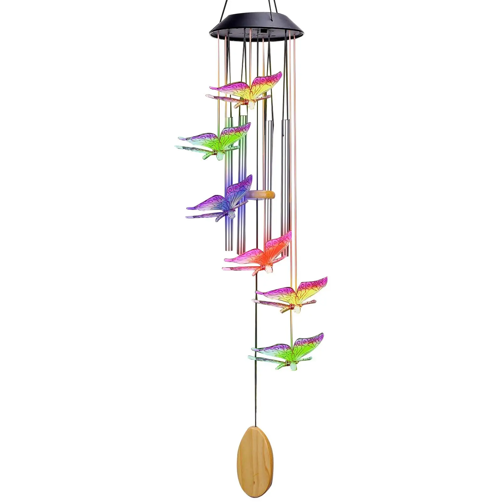 Solar Wind Chimes Butterfly Solar Powered Outside Light for Garden Porch