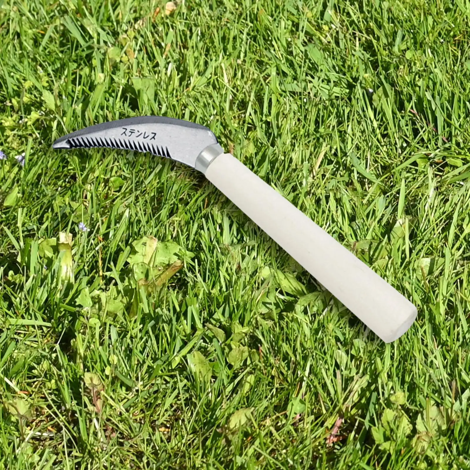 Weeding Sickle with Short Handle Plant Remover Tool Weeding Removal Tool Stainless Steel Weeding Sickle for Farm Lawn Patio