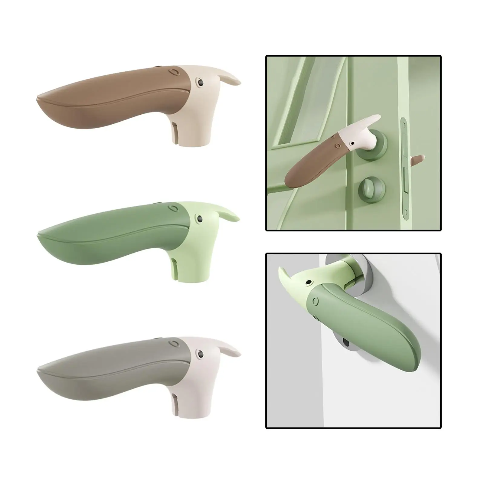 Toucan Shaped Door Handle Stopper Door Pull Protective Reusable Doorknob Cover Safety Guard for Kitchen Kindergarten Office Home