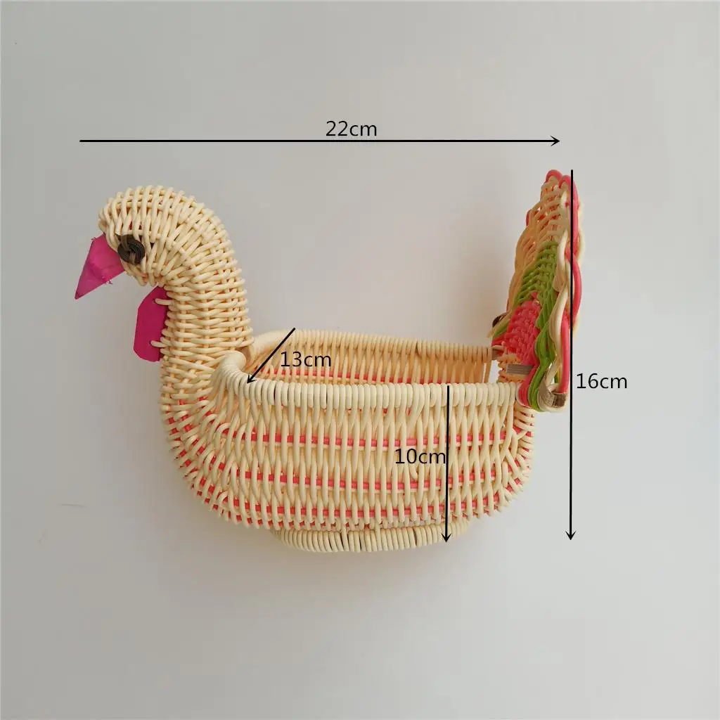  Little Turkey Shape Imitation Rattan Bread Fruit Basket Snacks 