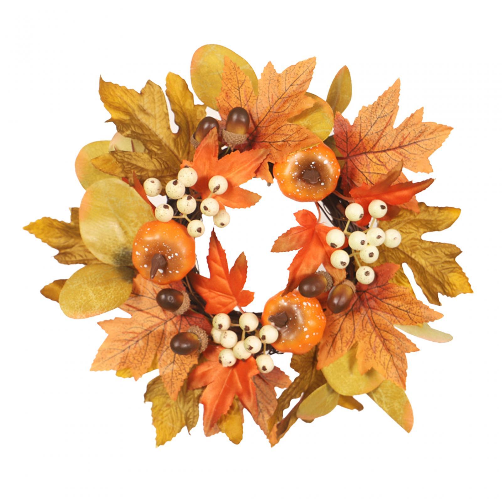 Fall Candle Rings Wreaths Table Centerpieces Party Supplies Autumn Candle Rings for Tabletop Party Home Living Room