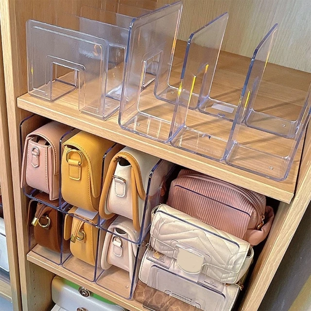 KOFABID Clear Purse Organizer Handbag Storage Organizer Adjustable Acrylic  Shelf Dividers for Closet Cabinet, Reusable Shopping Paper Bag Organizer  Holder (3 Dividers) - Yahoo Shopping