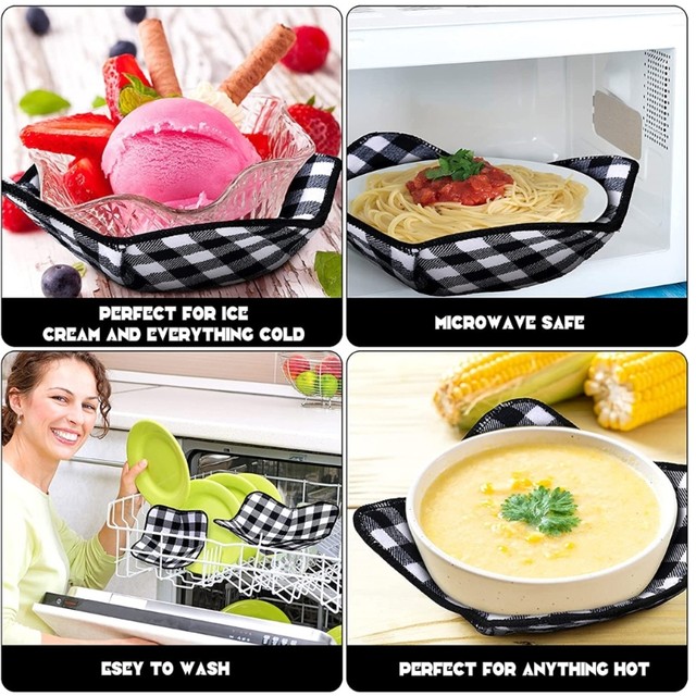 2 Pcs Microwavable Soup Bowl with Lid Cozy Holder Microwave Anti