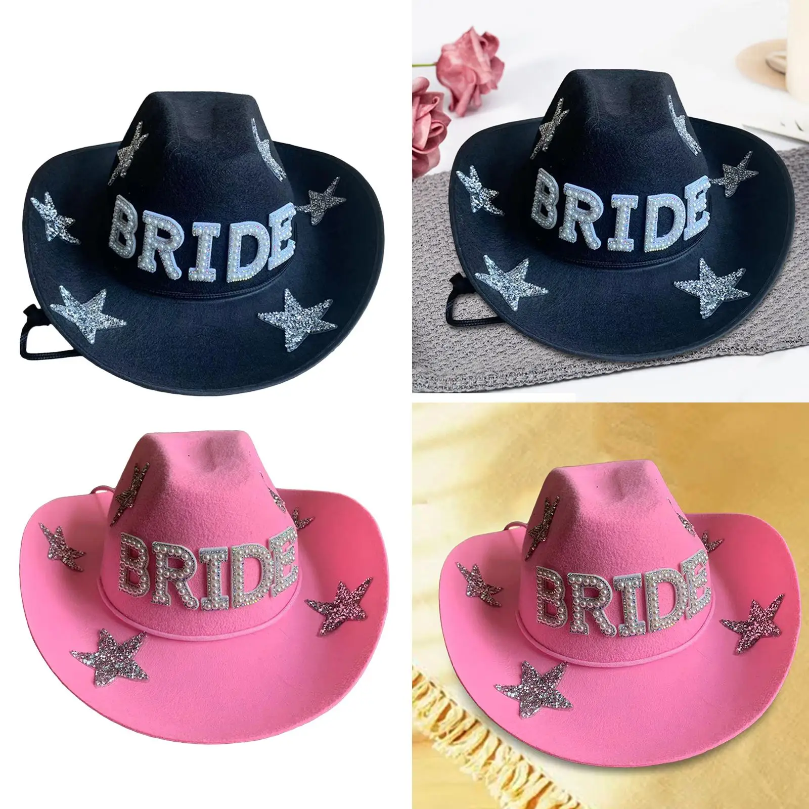 Western Cowboy Hats Fedoras Caps with Windproof Rope Unisex Adult Party Prom