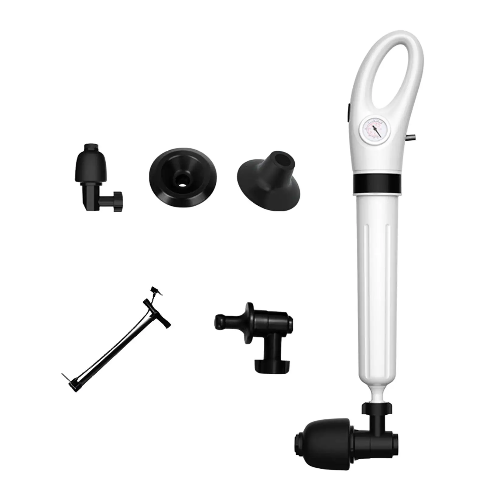 Air Drain Blaster Kit Air Toilet Unclogger Plumbing Tools High Pressure Toilet Plunger Kit for Home Shower Kitchen Clogged Pipe