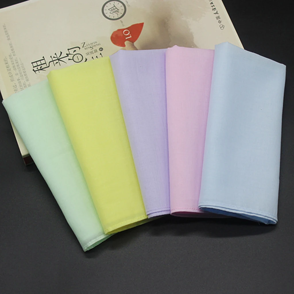 10PCS  Cotton Colorful Square Handkerchief Hankies Hanky Kerchiefs