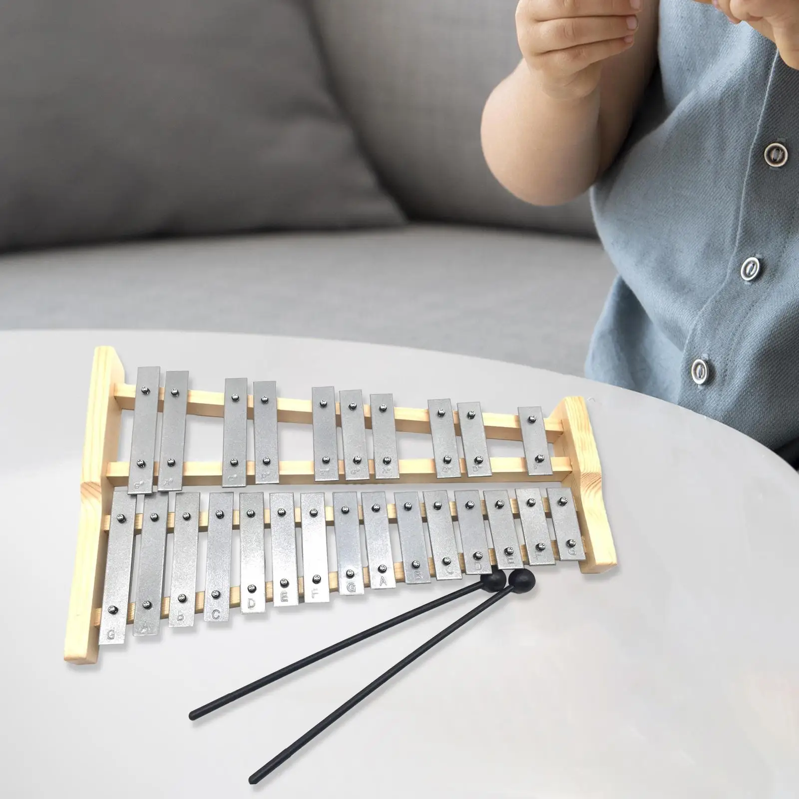 Xylophone Gifts for Kids Adults Professional 25 Key Glockenspiel Percussion Instrument Musical Educational Tuned Glockenspiel