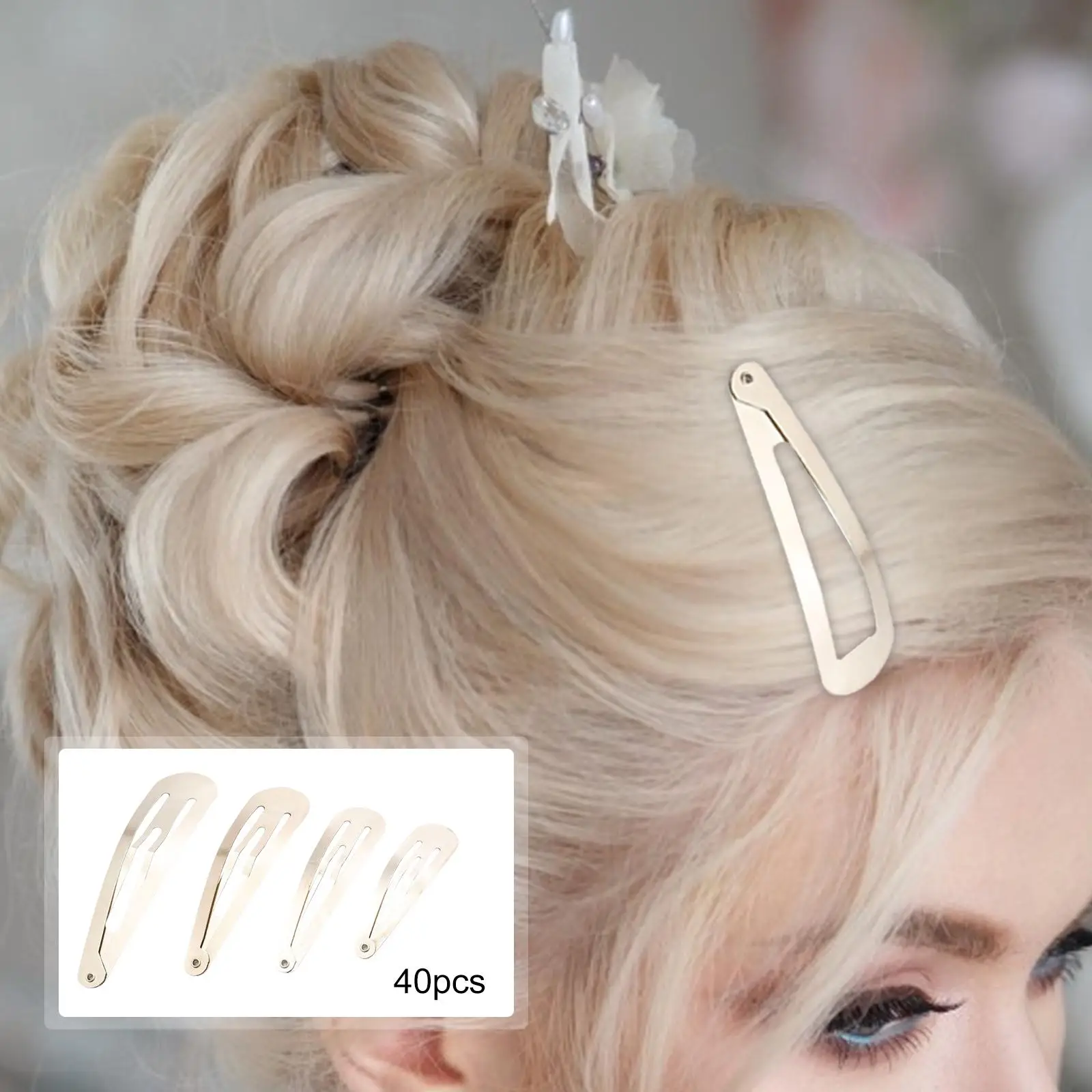 40 Snap Hair Clips Hair Barrettes Hair Accessories 5cm 6cm 7cm 8cm Women Girls Hairpins for Toddlers Ladies  Adults