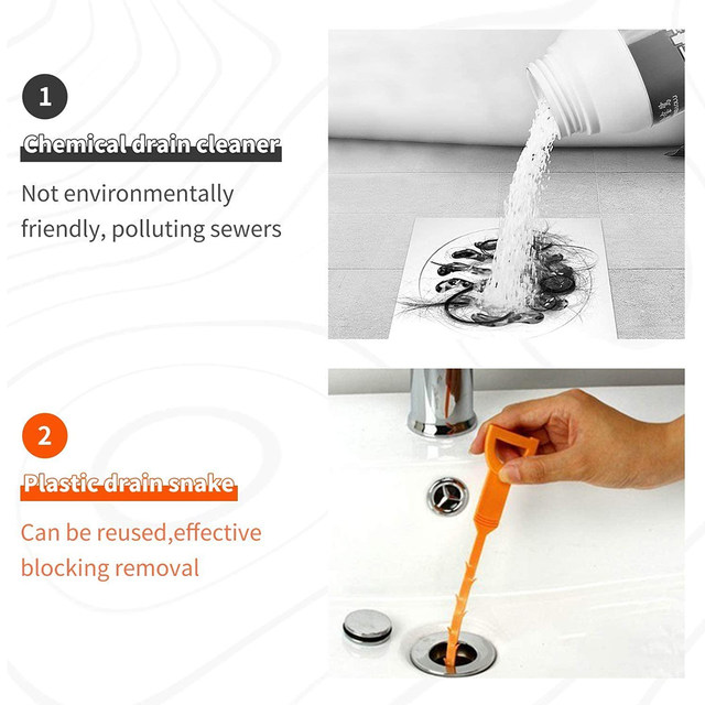 6pcs 20inch Kitchen Sink Practical Plumbing Snake Hair Catcher Bathtub  Drain Clog Remover Shower Bathroom Toilet Professional - Pipe Dredger -  AliExpress