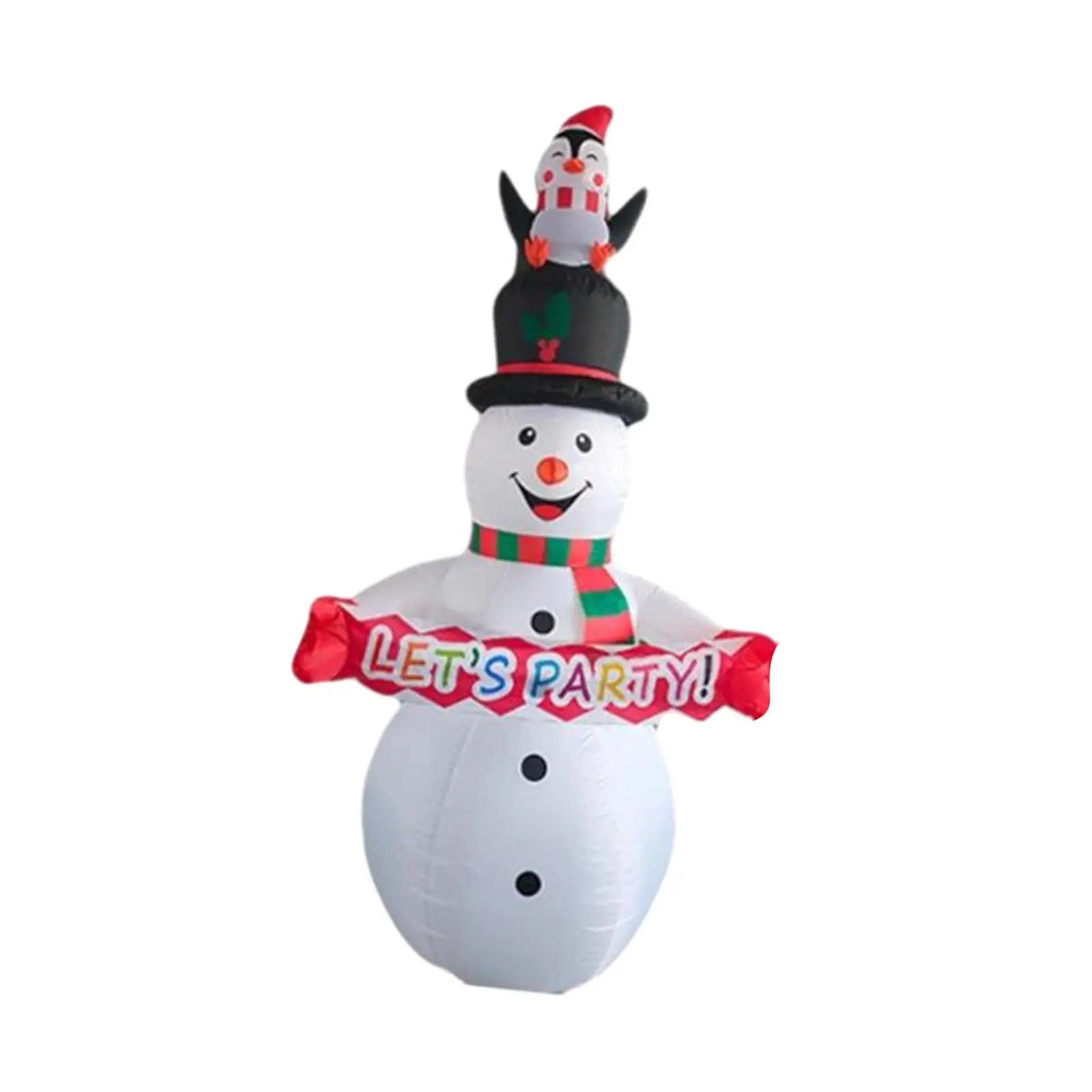 Blow up Snow Man with LED Lights Ornament Funny Luminous Christmas Inflatable Snowman for Patio Vacation Indoor Outside Outdoor