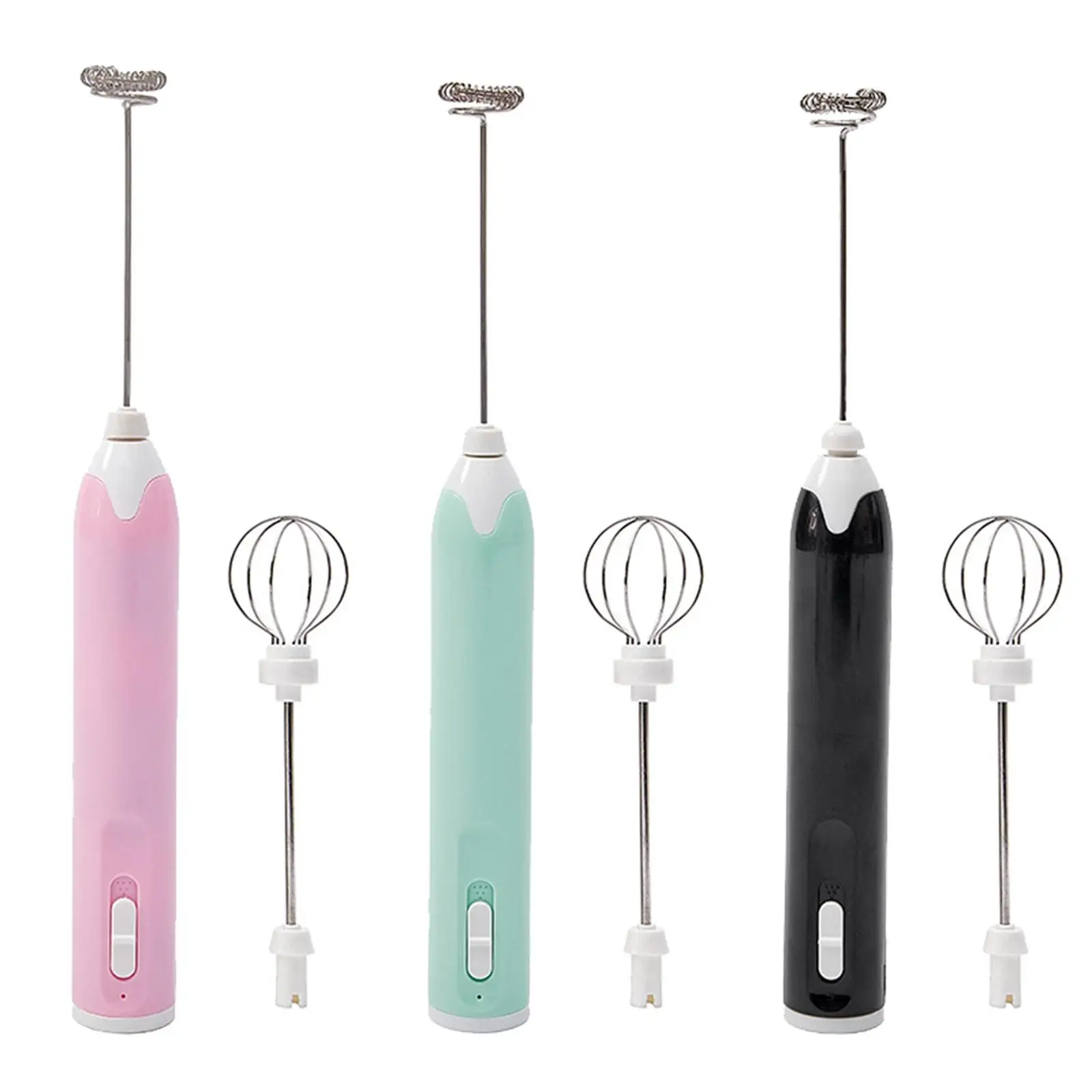 Electric milk Frother Egg Beater Whisk Drink 3 Speeds with 2 Mixing Heads Mixer Blender for Cream Latte Egg