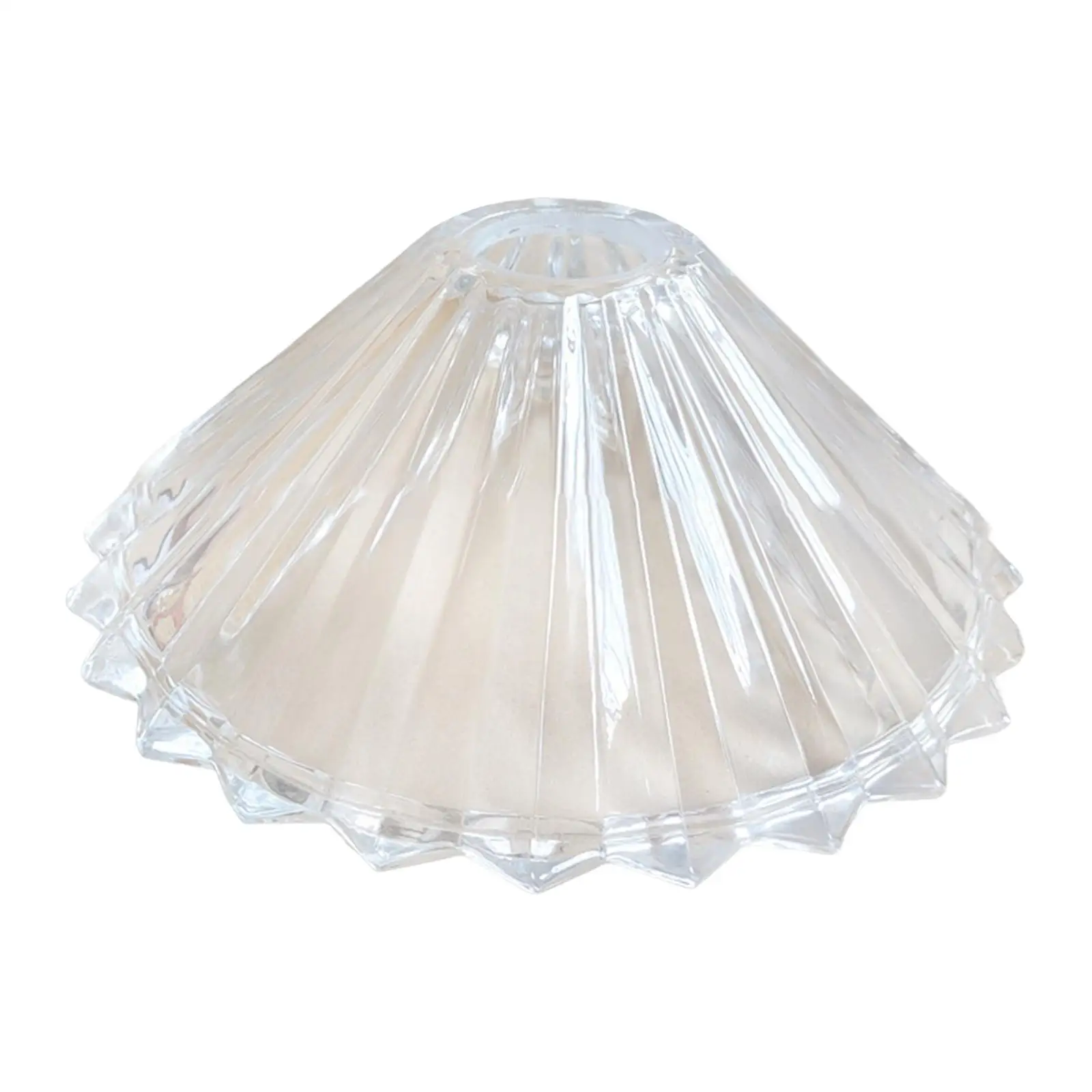 European Style Glass Lampshade Embossed Design Clear Sturdy Glass Lights Covers