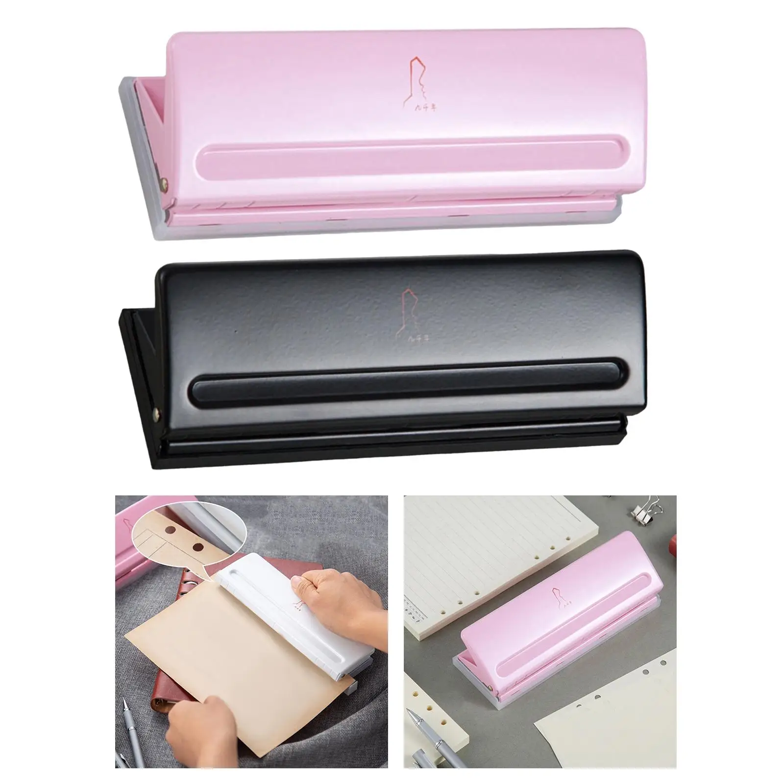 Desktop 6 Holes Punch Tool Hole Puncher Paper Punching Precision 8Sheets Paper,Paper Punch for DIY Scrapbook School, Card Making