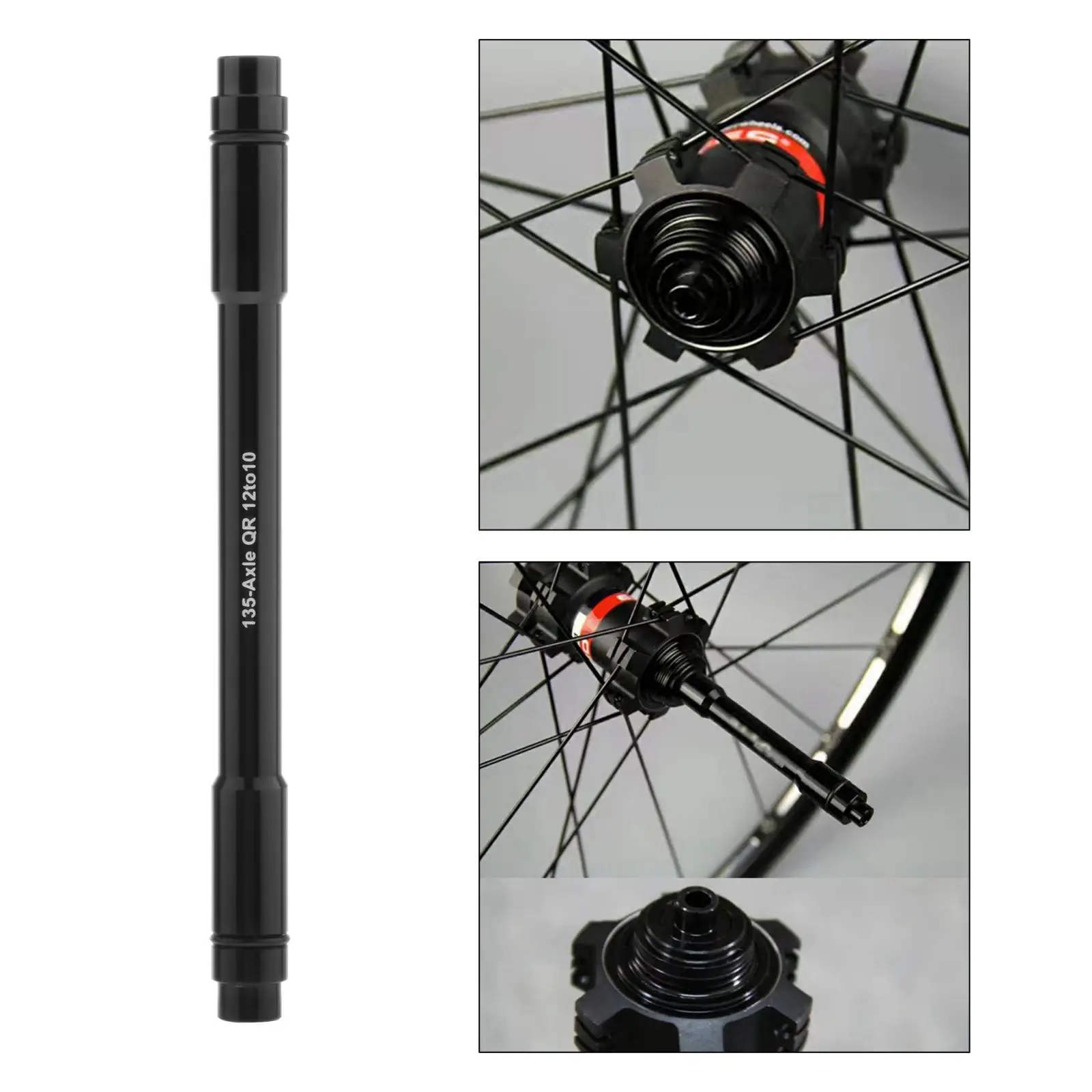 Ultralight  Thru Axle Adapter  Skewer Conversion, 12mm Thru Axle  to 10mm, Features High Strength, Resistant to Abrasion