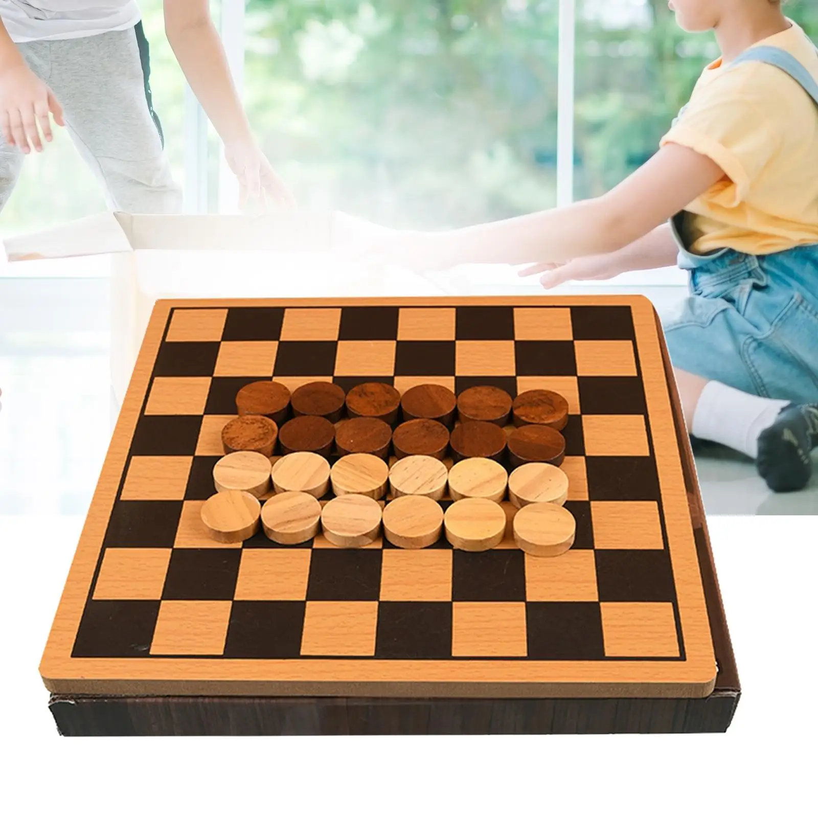 Wooden Chess Game Set Early Education Toys Retro Style Chessmen Chess Pieces for Kids Home Tabletop Traveling Gifts