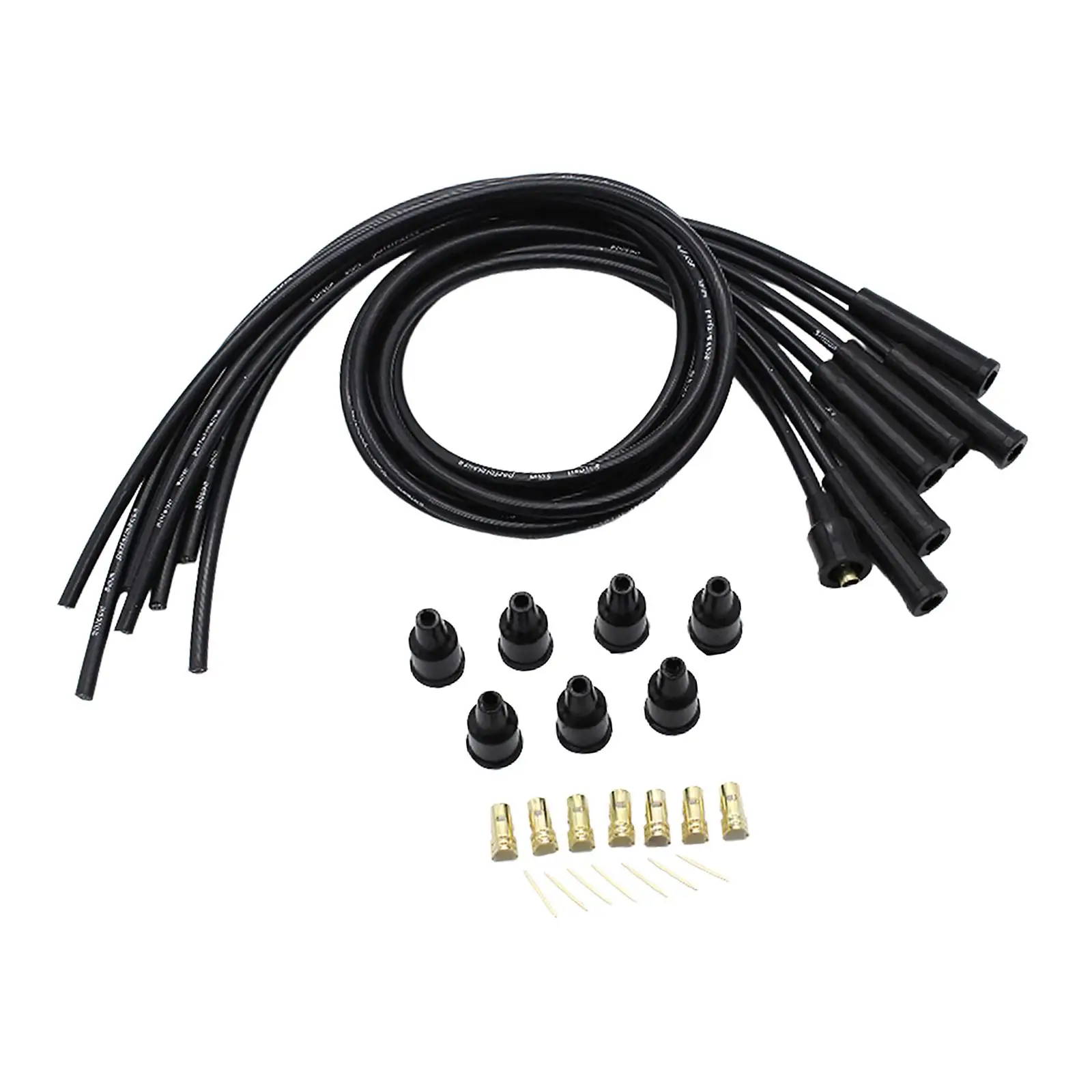 8mm Black Silicone HT Ignition Wires Car Accessories Spare Parts Spark Plug Cables Universal for 6 Cylinder Classic Cars