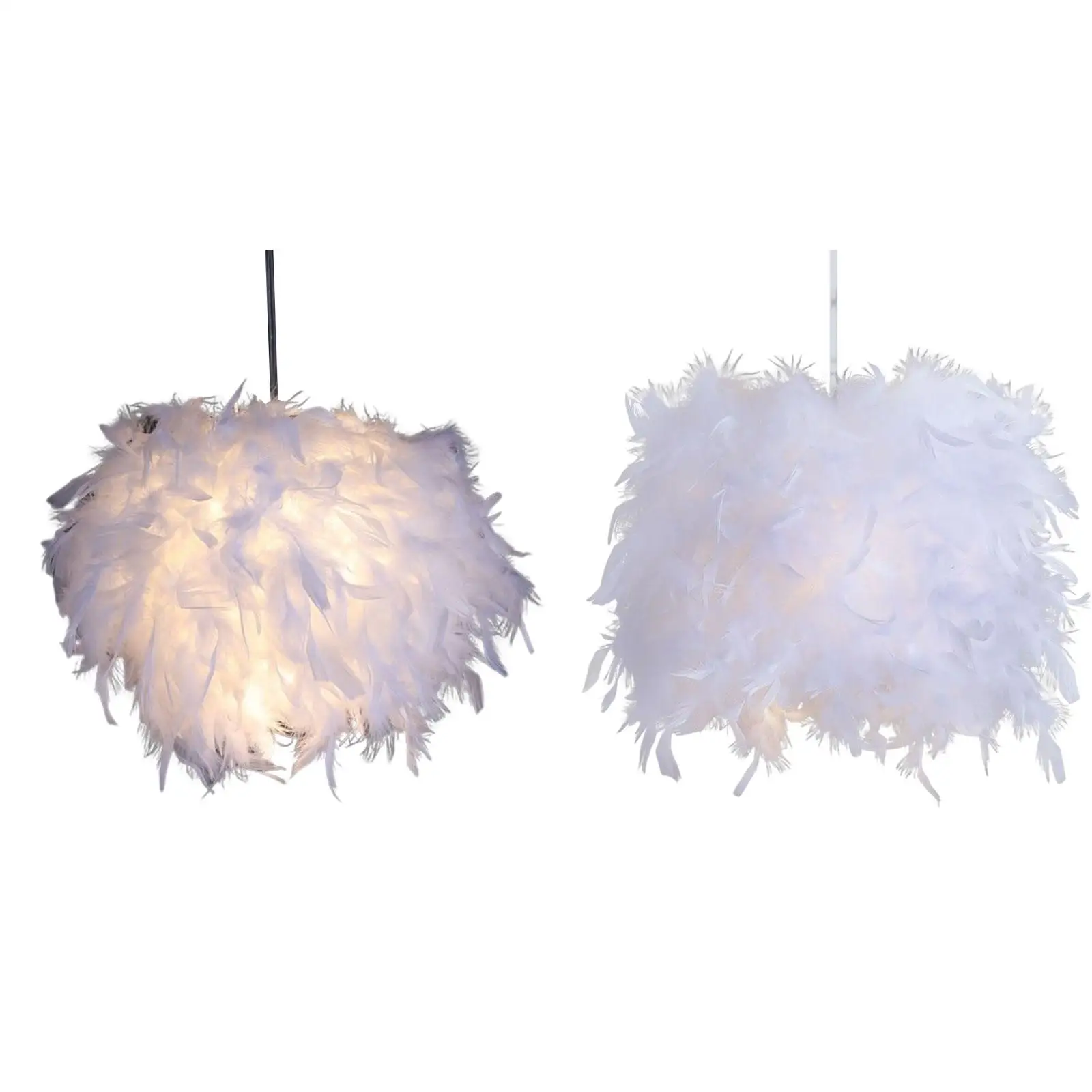 Modern Feather Lamp Shade Home Lighting Fixture Accessory Hanging Lampshade for Living Room Home Party Decoration