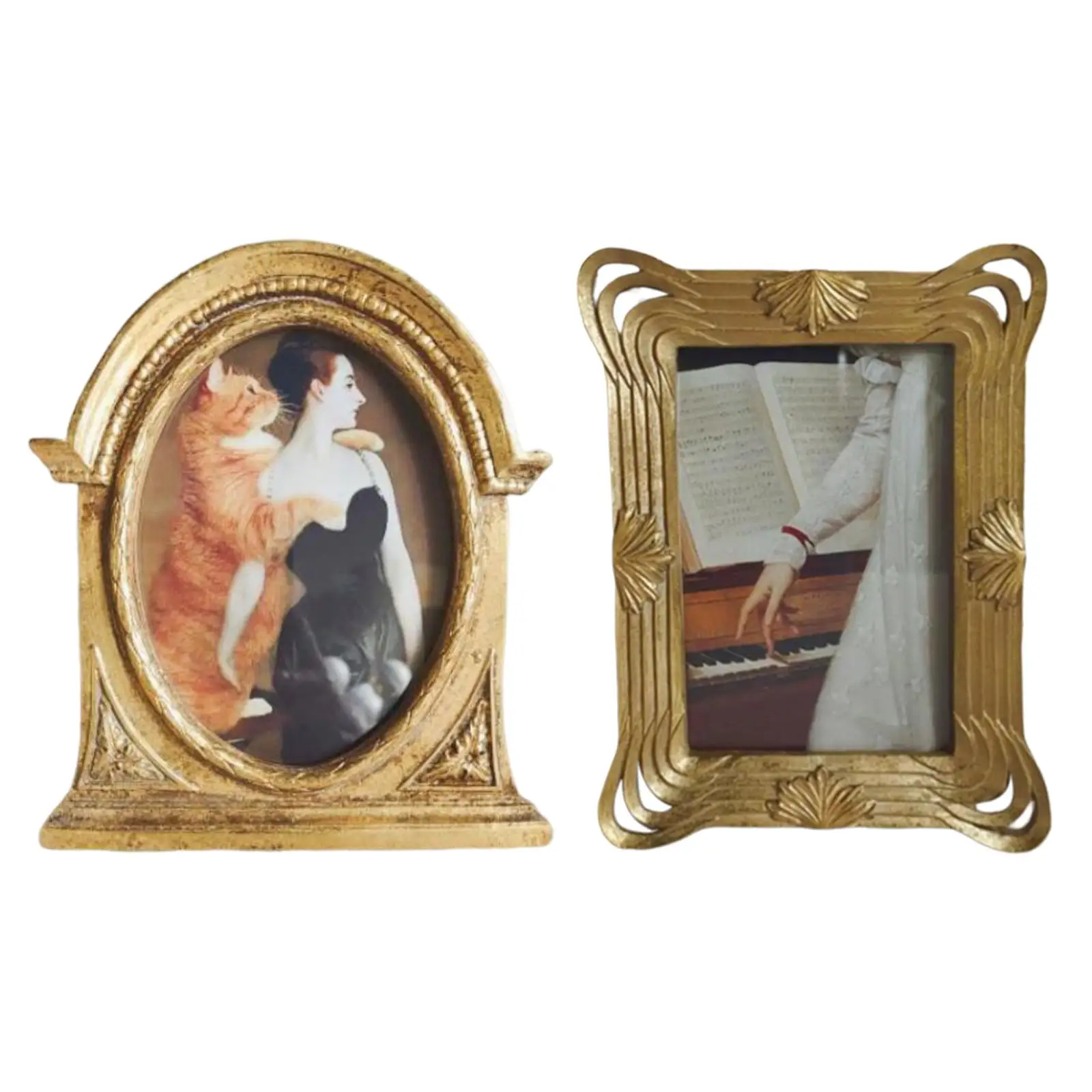 Vintage Style Photo Frame Picture Frames Photo Holder Ornament for Wedding Home Bedroom Living Room Wall Decoration Gift