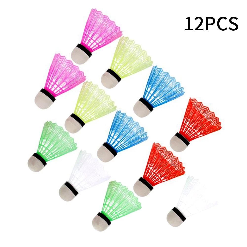 12pcs Colorful Shuttlecock Portable Plastic Training Badminton Balls Sport Tool 