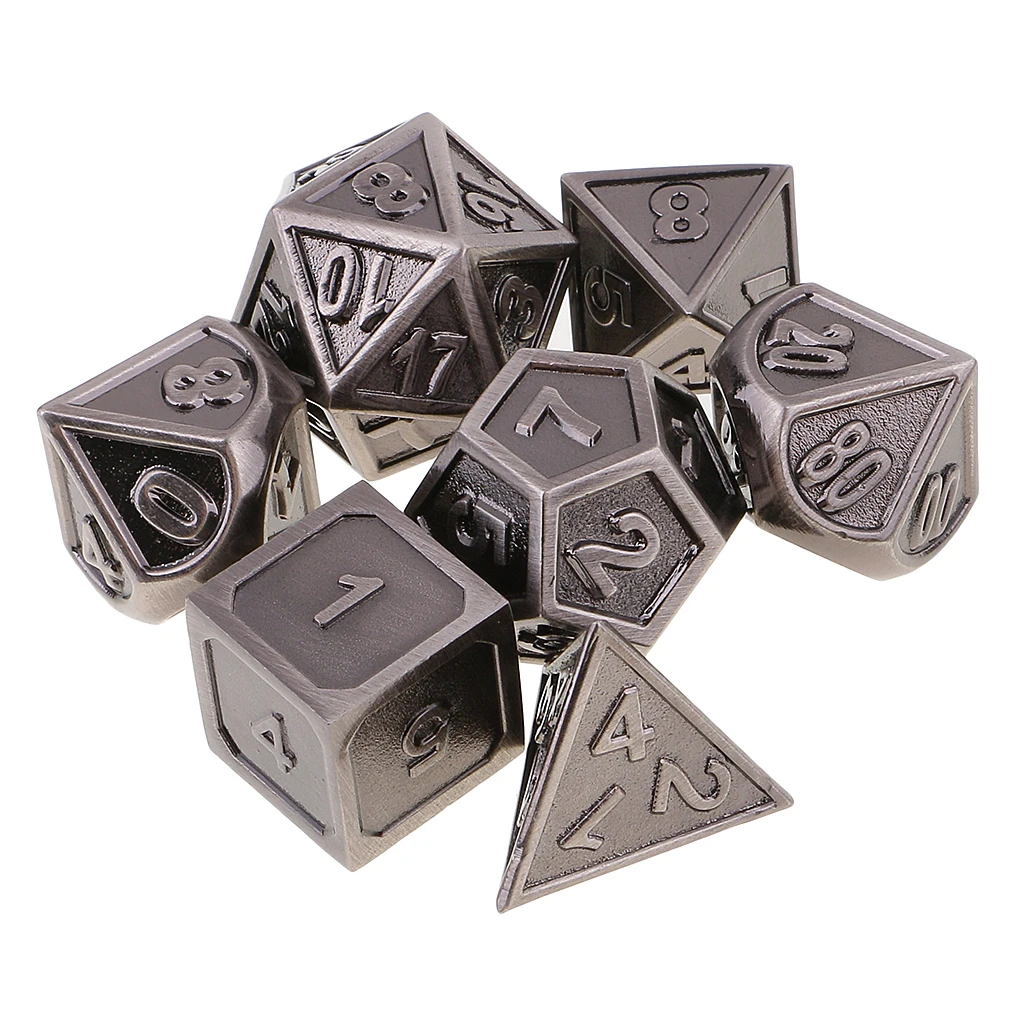 7pcs D4-D20 Zinc Alloy Polyhedral Sided Dice for RPG  Accessory