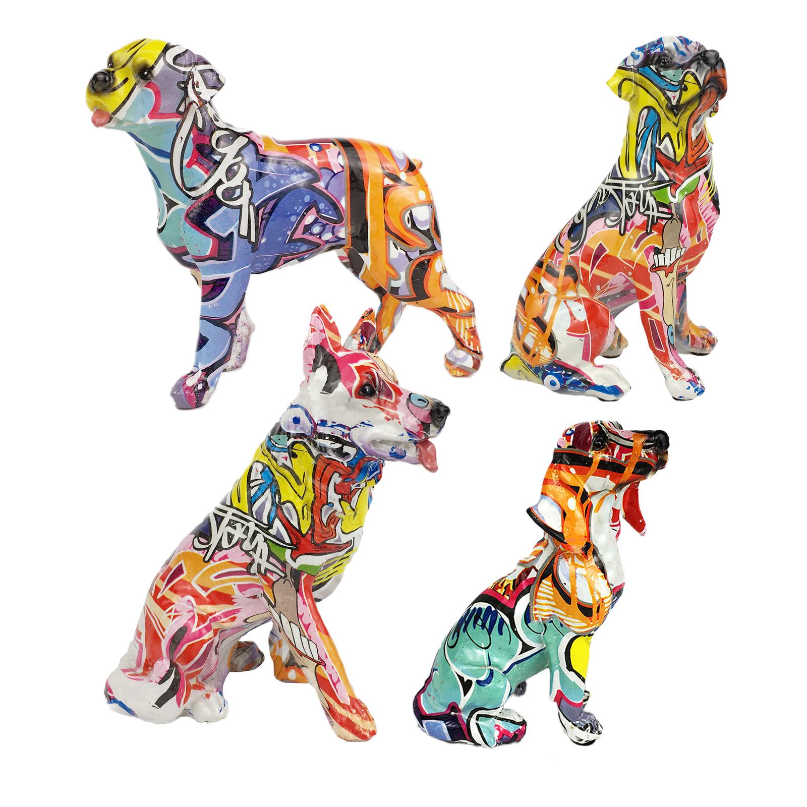 Simple Figurine Creative Dog Statue Sculpture Living Room Ornaments Home Entrance Wine Cabinet Office Decors Resin Crafts