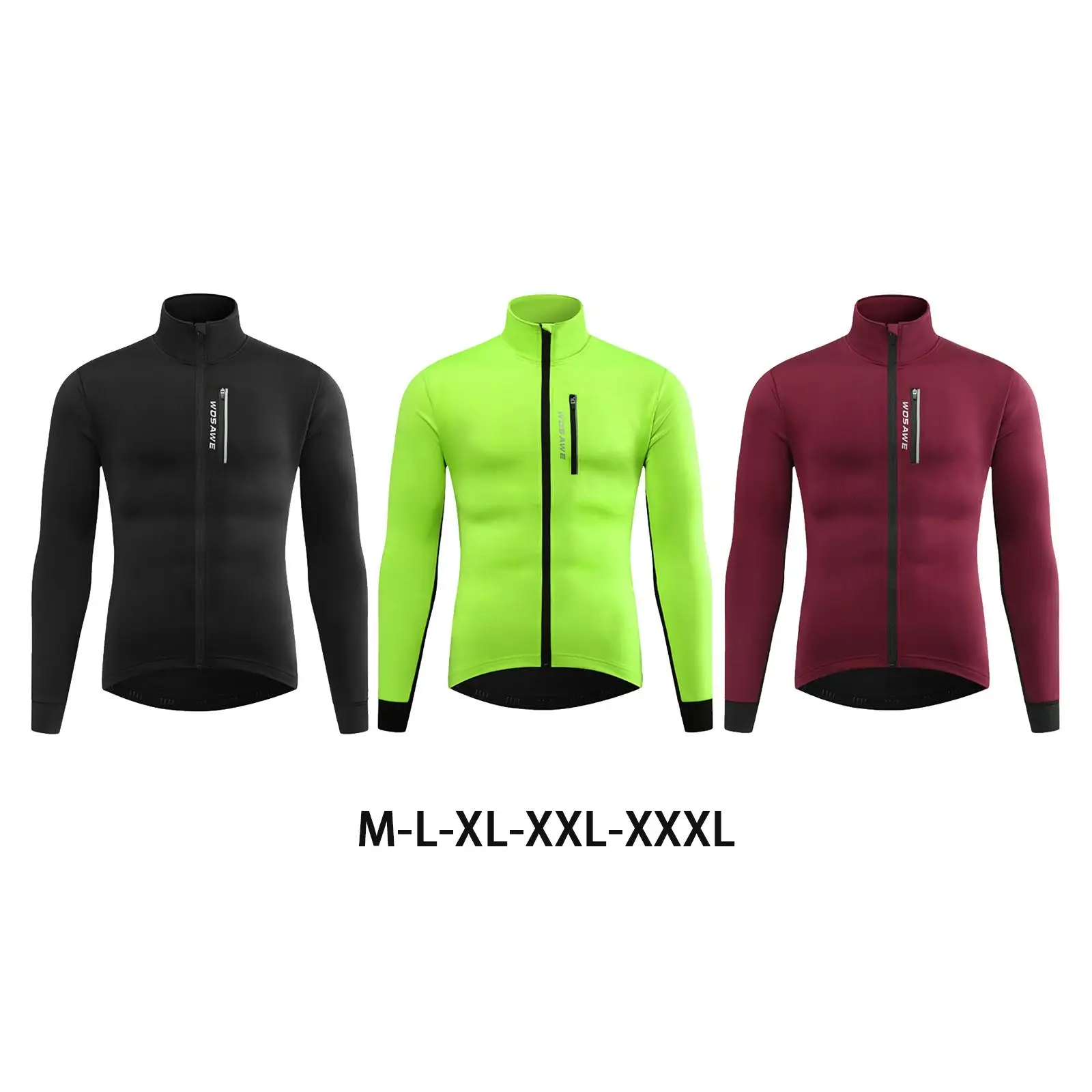 Men` Winter Jacket, Thermal Fleece Coat, Reflective, Warm, Windproof , Waterproof, Lightweight Windbreaker for  Cycling Running
