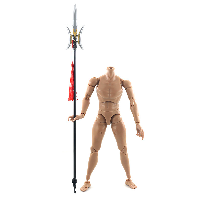 40cm Doppelmond-Halberd Langstieliges Stangenwaffenmodell aus Metall, antikes chinesisches Nahkampfwaffenmodell, Dynasty Warriors LuBu Spielzubehör – Detail 7