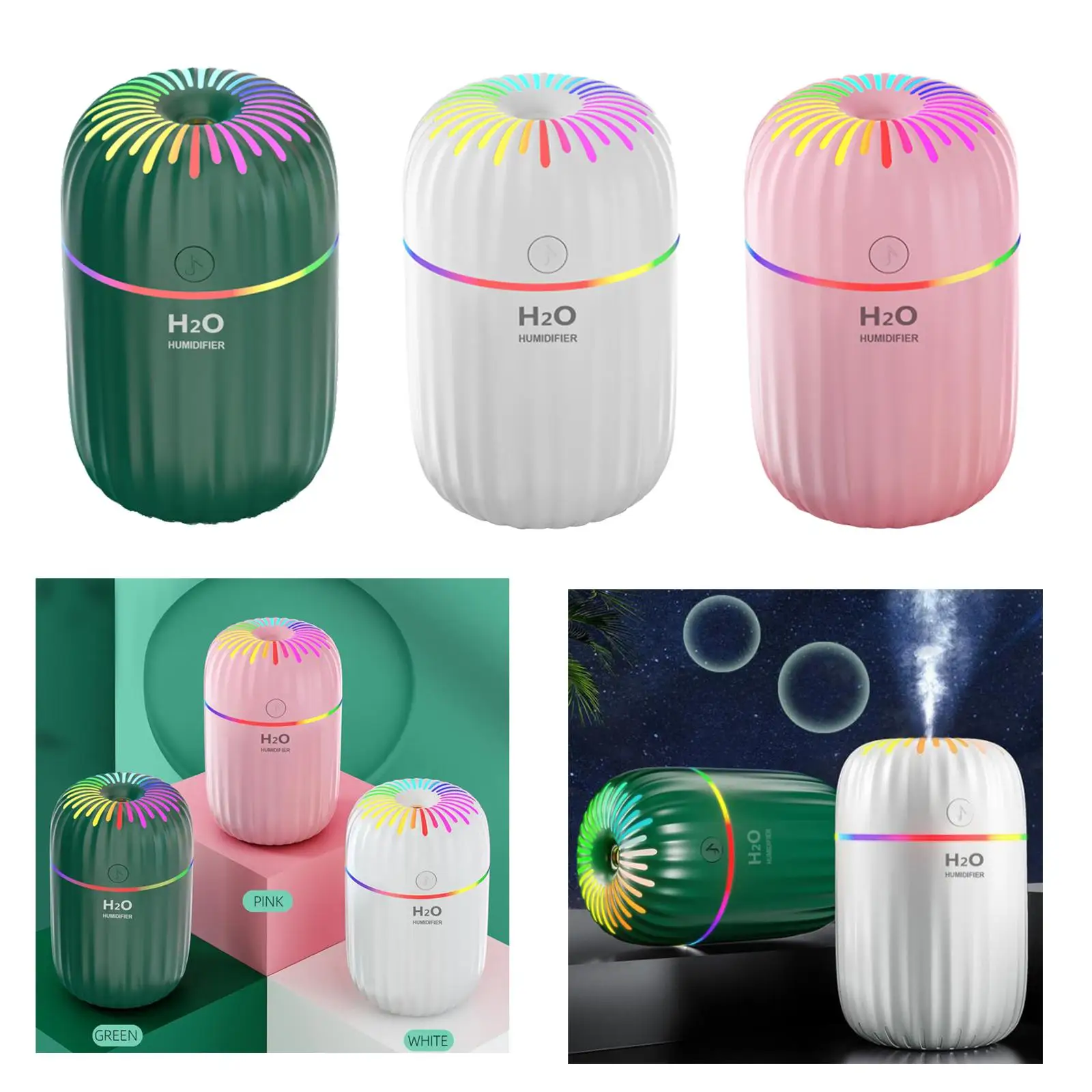Mini Humidifier Night Light   Essential Oil USB Diffuser for Office, Hotel, Home, Kitchen, Car
