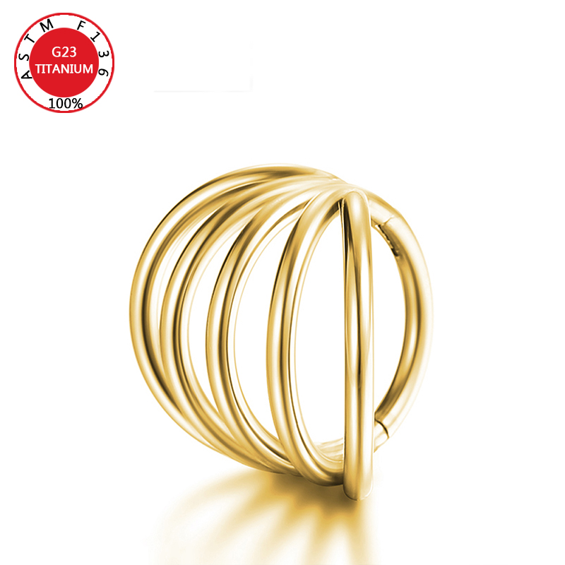 ASTM G23 Titan Triple Scharnier Knorpel Ohrring Helix Piercing Nasenring Septum Conch Clicker Hoop Stud Körperschmuck Trendy – Detail 14