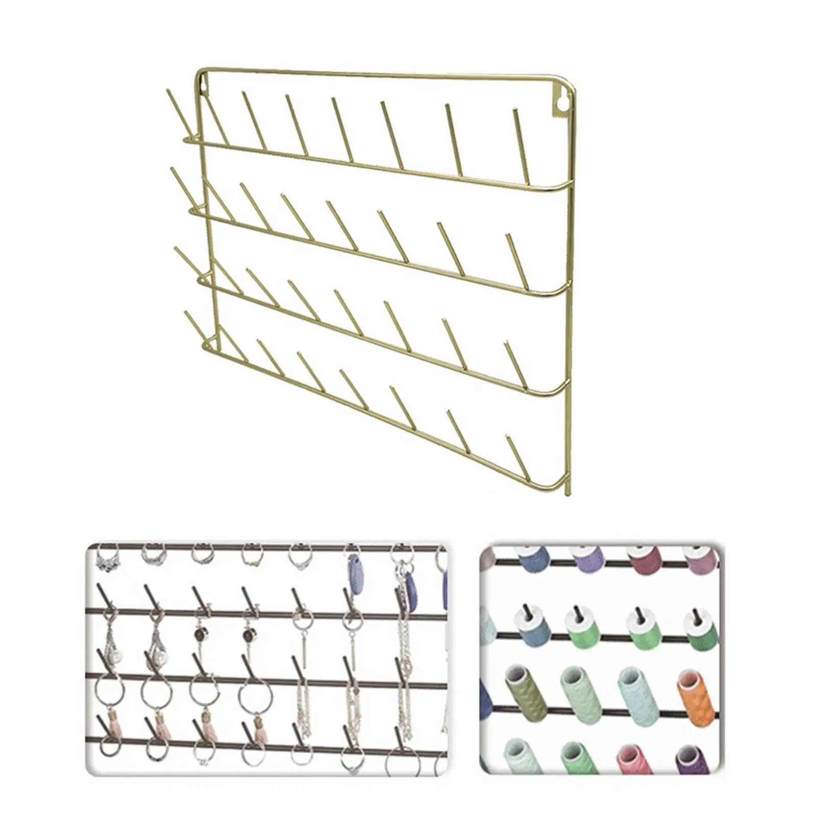 Large Sewing Thread Rack Wall Mount Accessories Gold Hanging Tools Seperator Organizer Thread Holder for Sewing Hair Braiding