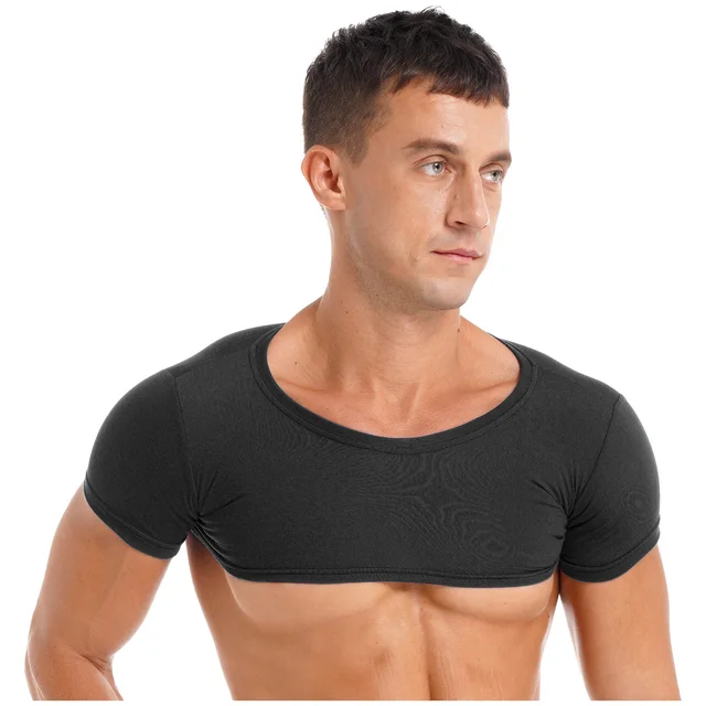 Men Number Printed Crop Top O-Neck Short Sleeve T-shirt Football Player  Cosplay Costume Gay Nightwear Clubwear Male Fitness Vest - AliExpress