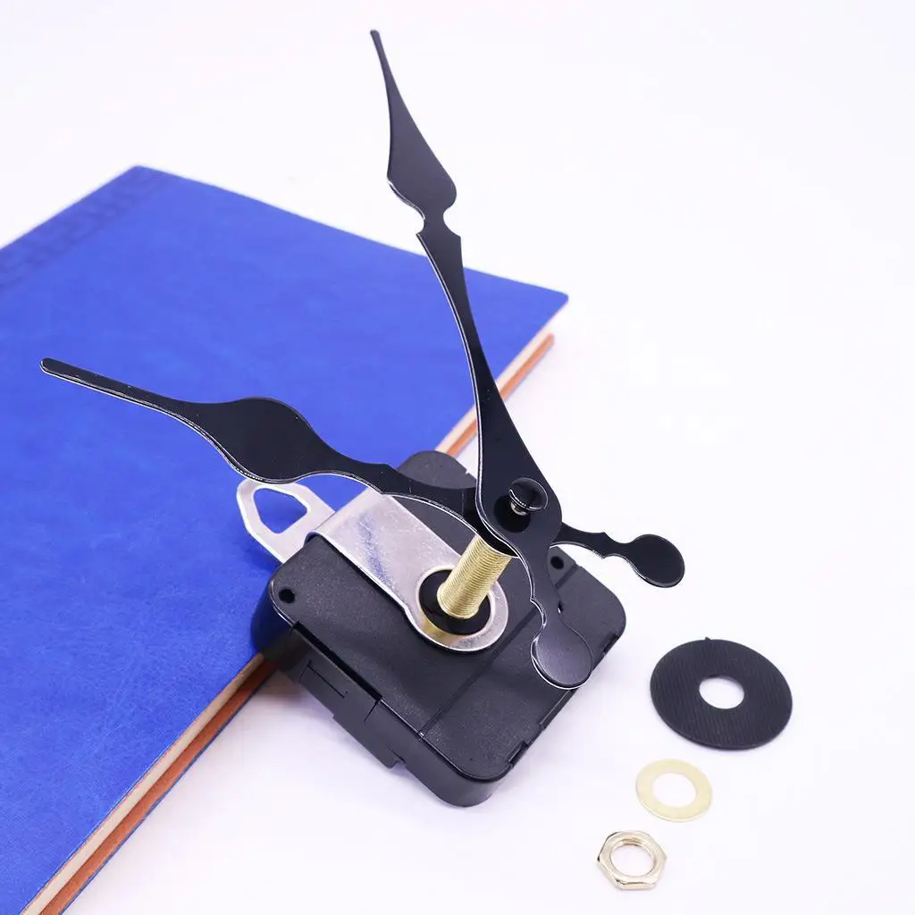 1 Set DIY Wall Clock Movement Accessories Clockwork Repair Parts Kits Mechanism Black Long Spindle Replacement