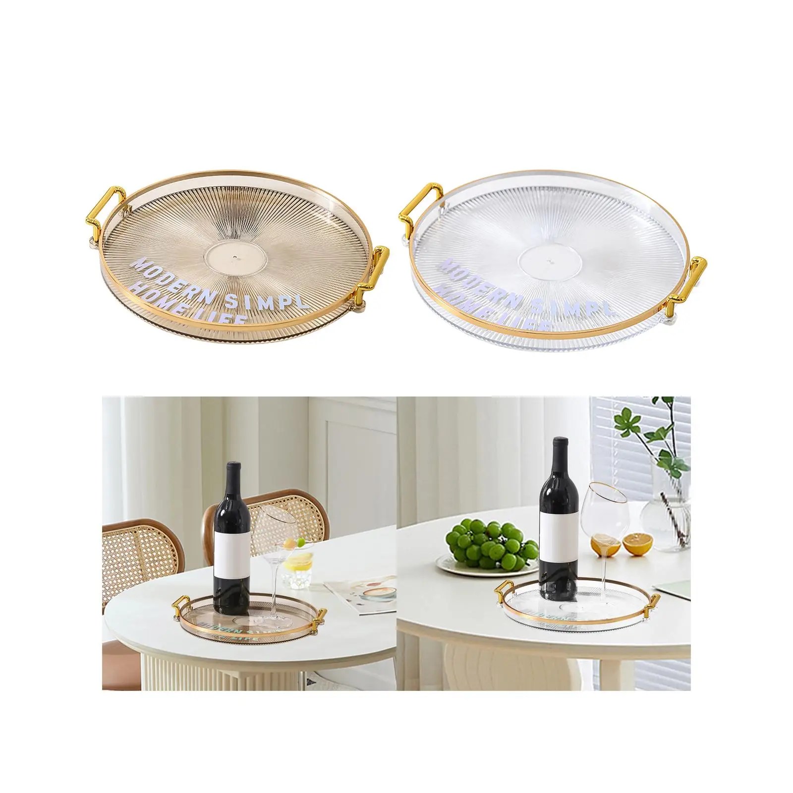 Multifunction Serving Tray with Handles Party Serving Platter Cake Stand for Pantry Table Centerpiece Dining Table Bathroom Home