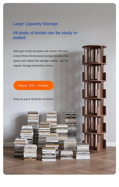 Libreria rotante in legno massello scaffale per libri semplice scaffale per  libri da pavimento libreria per bambini semplice per la casa - AliExpress
