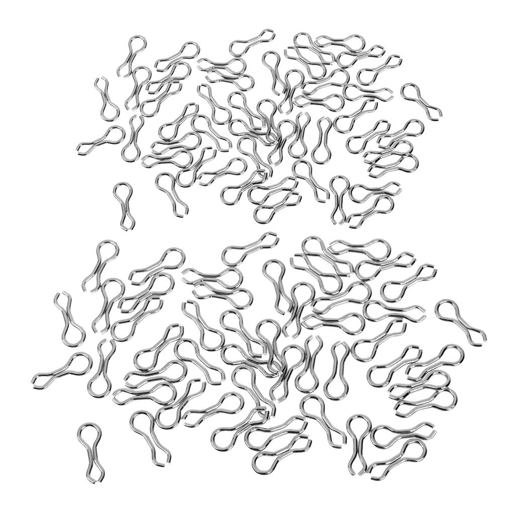 100 Count 1.2cm 1.6cm Alloy Sinker Eyes -Eyelets For  Weight Molds Sea Fishing Swivels